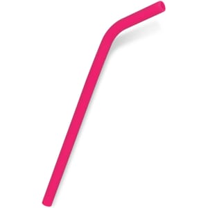 A pink silicone straw designed for drinking.