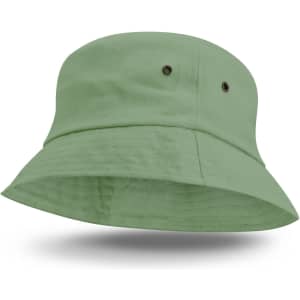 A green Bondi Bucket Hat with a wide brim and ventilation grommets.