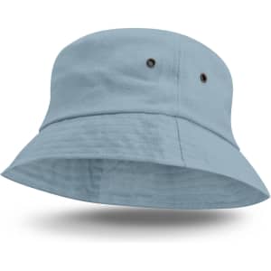 A light blue Bondi Bucket Hat with a wide brim and two ventilation holes on the sides.