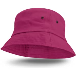 A vibrant pink Bondi Bucket Hat featuring a wide brim and subtle ventilation eyelets. Ideal for stylish sun protection.