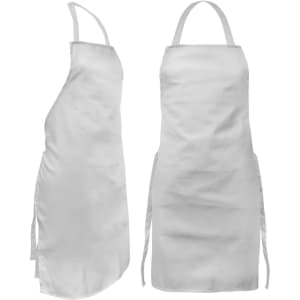 White Renzo Full Colour Bib Apron displayed from the front and side, featuring a logo on the front.