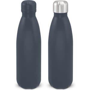 A drink bottle set featuring two sleek, dark-coloured vacuum bottles with a matte finish and metal caps.
