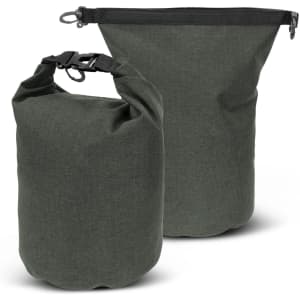 A green Nautica Dry Bag - 5L with a roll-top closure and adjustable straps, featuring a logo on the front.