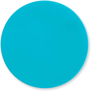 A round silicone jar opener in a vibrant turquoise colour, featuring a smooth surface and no visible branding.