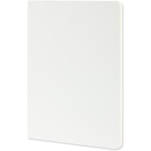 A large white Moleskine Volant journal with a soft cover, featuring a logo on the back.
