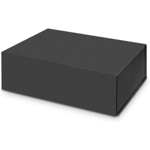 A black gift box with a sliding lid, designed for packaging the Cordia Vacuum Gift Set.