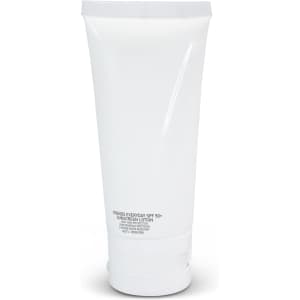 A white tube of TRENDS Everyday SPF 50+ Sunscreen, containing 50ml of sunscreen lotion. The tube features a logo.