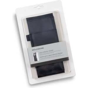 A large black Moleskine Classic Hard Cover Notebook in packaging, featuring a logo. Suitable for office and business use.