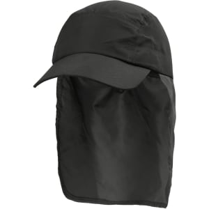 A dark green Legionnaire hat with a wide brim and a protective neck flap. It features a logo on the side.