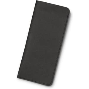A black sunglass pouch with a textured finish and a discreet logo. Ideal for storing sunglasses securely.