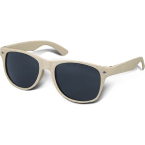 Malibu Basic Sunglasses in natural colour with dark lenses and a logo on the side.