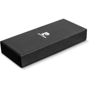 A black rectangular gift box featuring a logo, designed for the Pierre Cardin Belfort Key Ring.