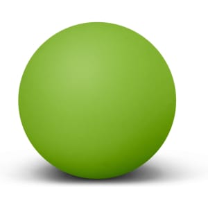 A bright green Hi-Bounce Ball with a smooth surface and no visible logos.