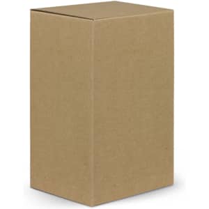 A plain brown cardboard box with a rectangular shape, featuring no visible branding or designs.