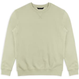 A light green unisex sweatshirt with a round neckline and long sleeves, featuring a simple design and logo.