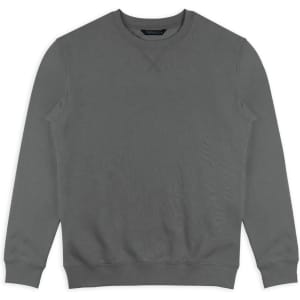 A classic unisex sweatshirt in grey, featuring a crew neck and long sleeves. The design includes a logo.