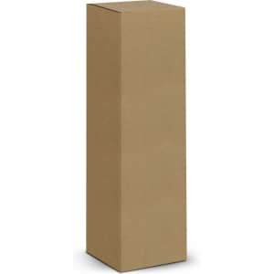A tall, plain brown cardboard box with a rectangular shape and a flat top. No visible branding or graphics.
