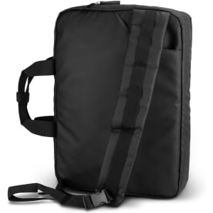 Aquinas Sling Laptop Bag in black, featuring a padded design and adjustable strap for easy carrying.