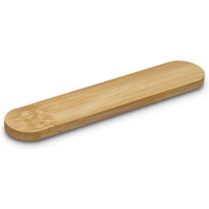 A bamboo nail file with a smooth, natural finish, featuring a light brown colour and rounded edges.