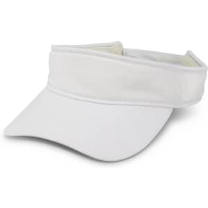 A white sports mesh visor with a textured band and a wide brim. It features a logo on one side.
