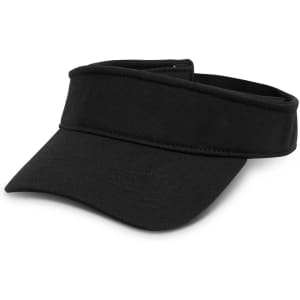A black sports mesh visor with a wide brim and adjustable band. It features a logo on the band.