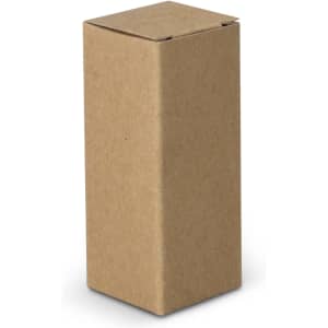 A brown cardboard box with no visible branding, featuring a simple rectangular design.