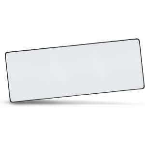 A rectangular gaming mat in white with a black border, suitable for office and business use.