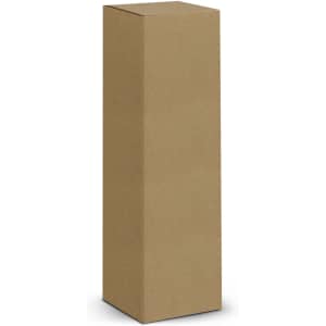 A tall, plain brown cardboard box with a rectangular shape and a flat top. It has no visible branding or text.