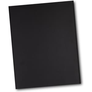 A black portfolio case with a sleek design, featuring a logo on the front.