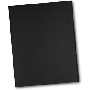 A black portfolio featuring a smooth finish, designed for professional use. It has a branding logo on the front.