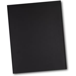 A black portfolio with a smooth finish, featuring a logo on the front. Suitable for office and business use.