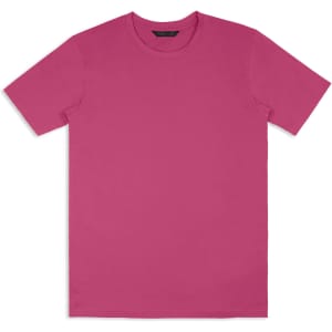 A unisex TRENDSWEAR Element t-shirt in vibrant magenta, featuring a plain design and a logo.