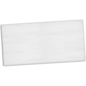 A large, white beach towel featuring a bordered edge and a branding logo. Suitable for leisure and outdoor activities.