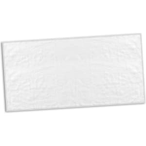 A full-colour white beach towel with a textured surface and an embedded logo or branding feature.