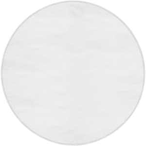 A round, full-colour beach towel in a vibrant design with an included logo. Primarily white with colourful accents.