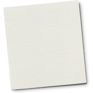 A square dish cloth in a light cream colour with a textured surface. It features a branding logo in one corner.