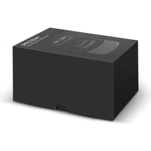 A black box packaging for the Spectrum Bluetooth Speaker, featuring a simple design and logo on the front.