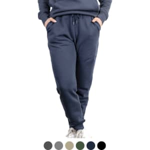 Unisex sweatpants in navy blue with pockets and an adjustable drawstring waistband. Includes colour options below.