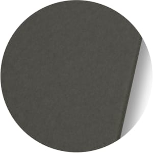 A dark green notebook with a textured cover and a visible page edge, featuring a subtle logo.