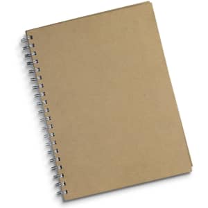 A brown spiral-bound notebook with a plain cover, designed for use as a whiteboard.
