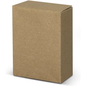 A plain brown cardboard box with a flap closure, designed for packaging small items.