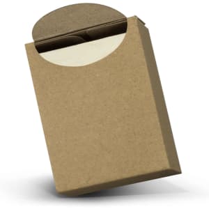 A rectangular kraft paper box with a rounded top, containing travel tissues in a compact design.