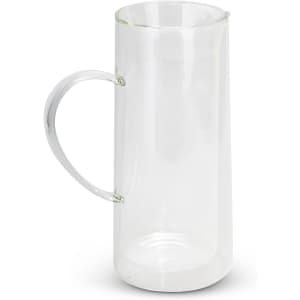 A drink bottle featuring a clear, glass jug design with a handle. Ideal for beverages.