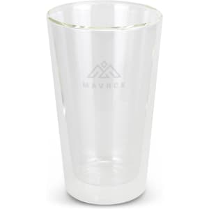 A drink bottle featuring a transparent double wall design with an etched logo. It is a sleek, modern tumbler.