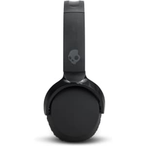 A pair of black Skullcandy Riff 2 wireless headphones with a logo on the headband.