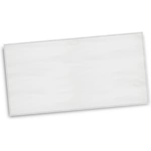 A large white beach towel with a smooth texture and a simple design. It features a branding logo.