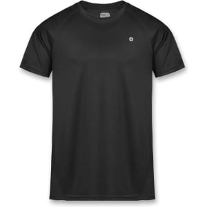 A black Swiss Peak Urban T-Shirt with a logo on the front, featuring a classic crew neckline and short sleeves.