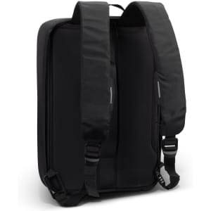 A black anti-theft backpack featuring padded shoulder straps and a sleek, streamlined design.