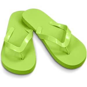 Bright green Tidal Flip Flops with a textured surface and shiny straps, featuring a simple thong design.