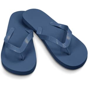 Blue Tidal Flip Flops featuring a textured footbed and a simple design. They have a branding logo on the strap.